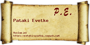 Pataki Evetke névjegykártya
